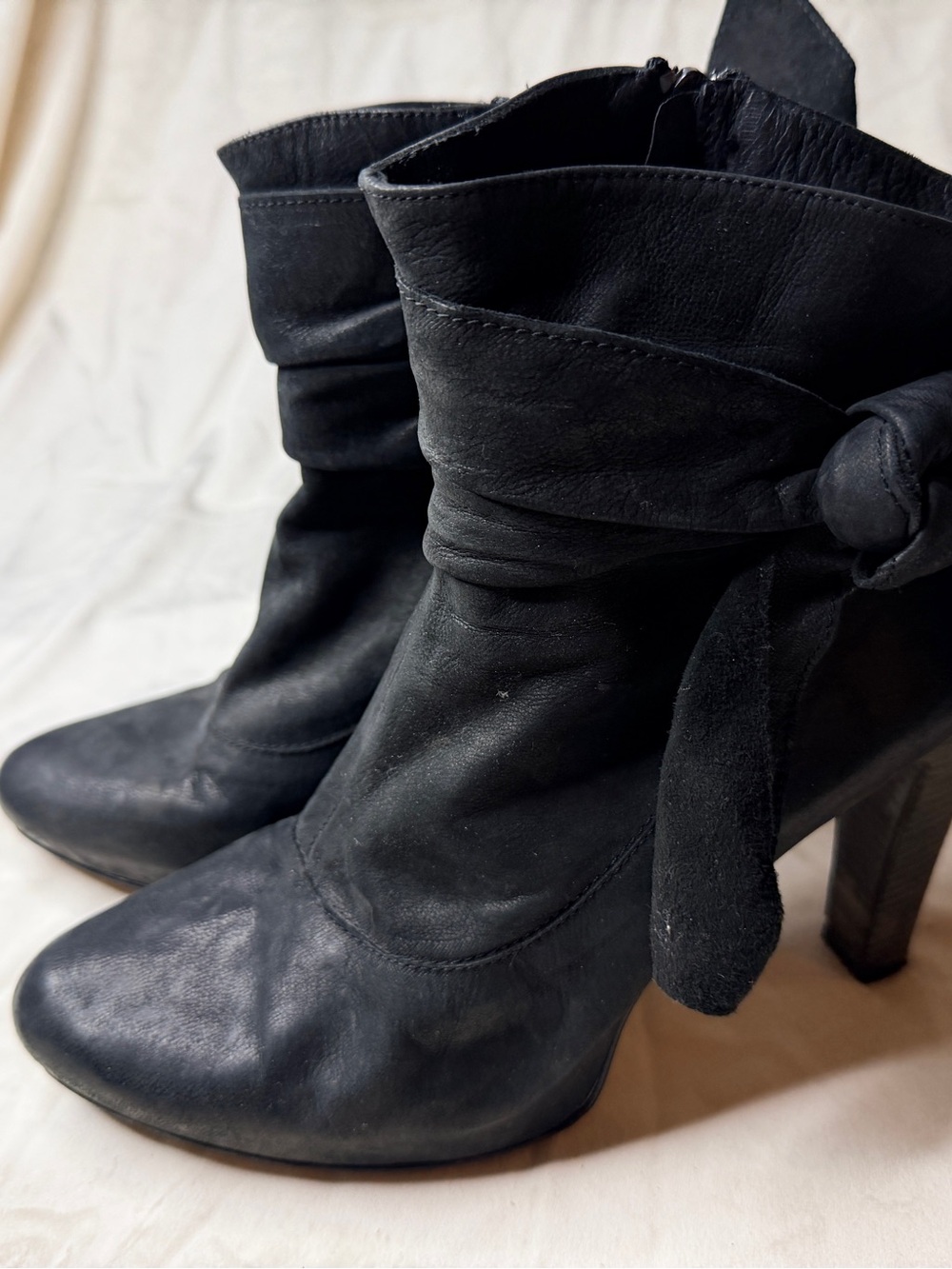 Jigsaw Black lamb skin soft leather boots